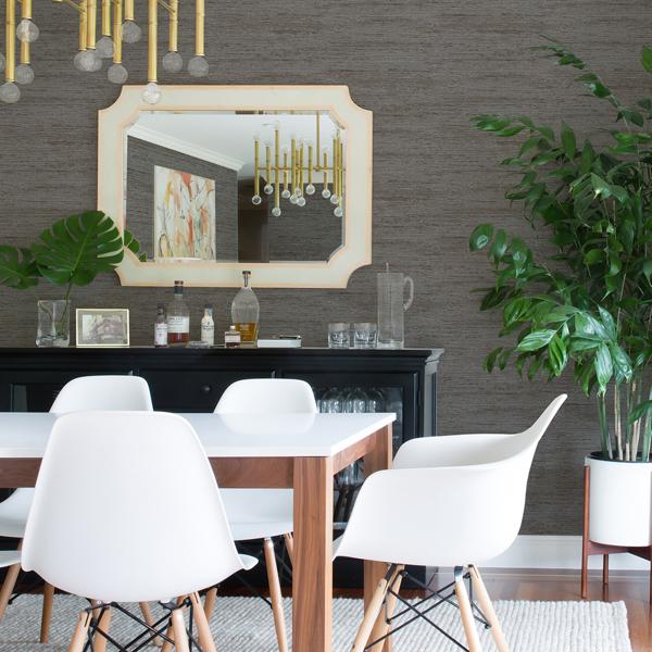 A Street Prints Lindsay Charcoal Chenille Wallpaper