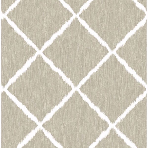 a street prints Linen Ikat Trellis Wallpaper by Sarah Richardson