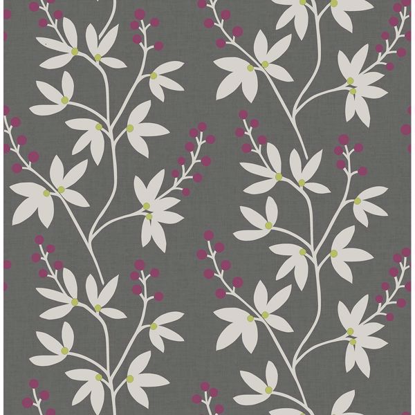 a street prints Linnea Elsa Charcoal Botanical Trail Wallpaper