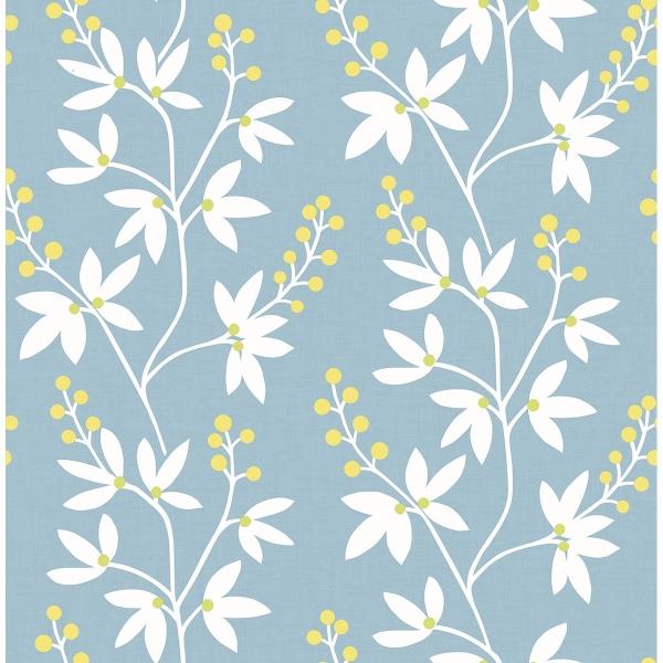 a street prints Linnea Elsa Light Blue Botanical Trail Wallpaper