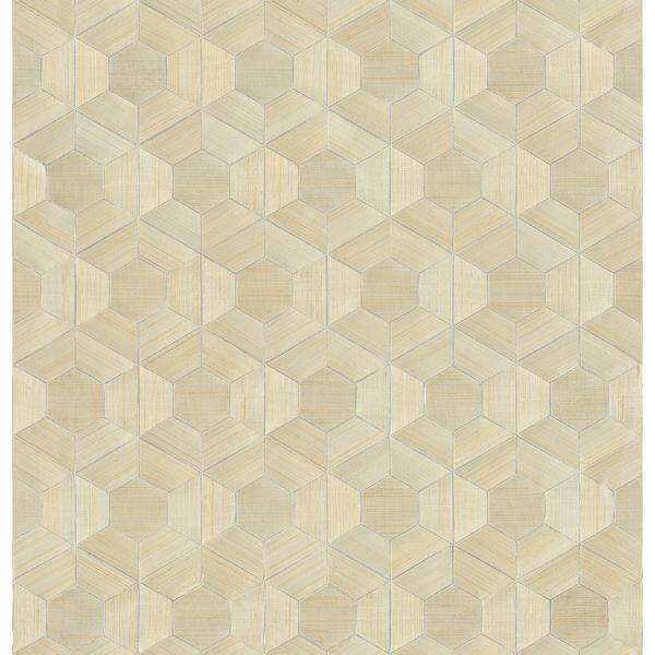 a street prints Linzhi Metallic Abaca Grasscloth Inlay Wallpaper