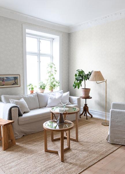 A Street Prints Lizette Cream Charming Floral Wallpaper