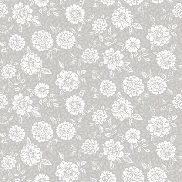 a street prints Lizette Grey Charming Floral Wallpaper