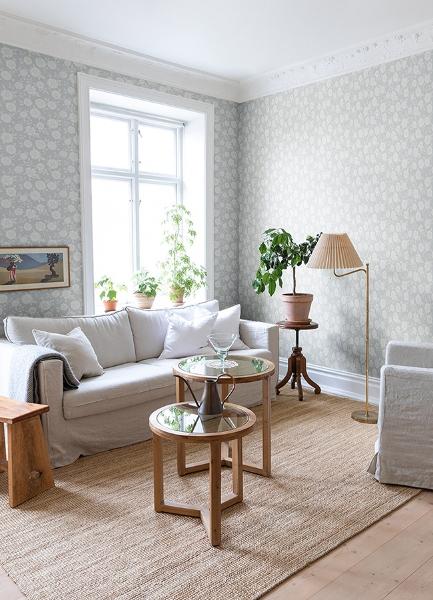 A Street Prints Lizette Light Blue Charming Floral Wallpaper