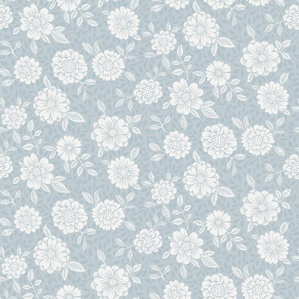 a street prints Lizette Light Blue Charming Floral Wallpaper