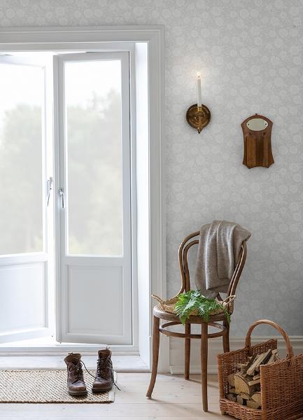 A Street Prints Lizette Light Grey Charming Floral Wallpaper