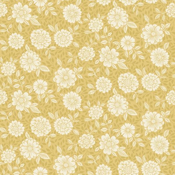 a street prints Lizette Mustard Charming Floral Wallpaper