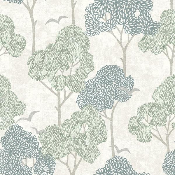 a street prints Lykke Green Textured Tree Wallpaper