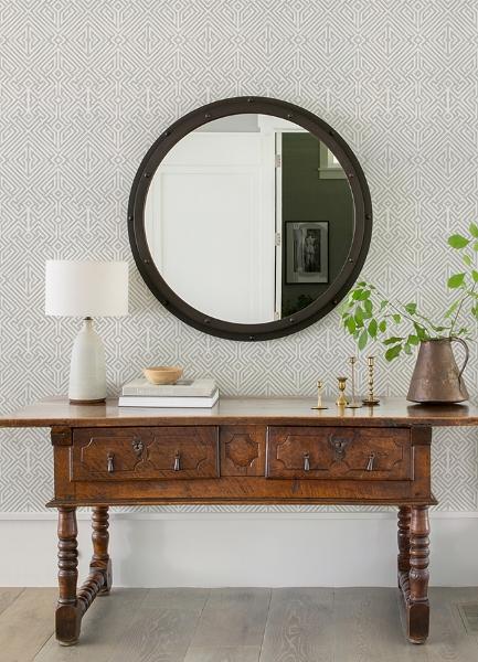 A Street Prints Lyon Silver Geometric Key Wallpaper