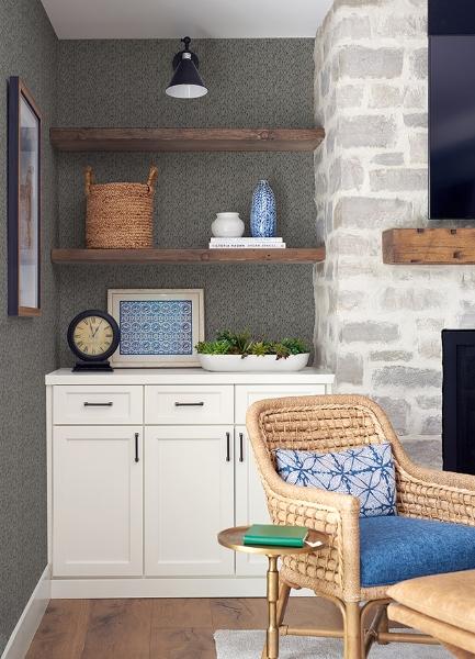 A Street Prints Mackintosh Charcoal Textural Wallpaper