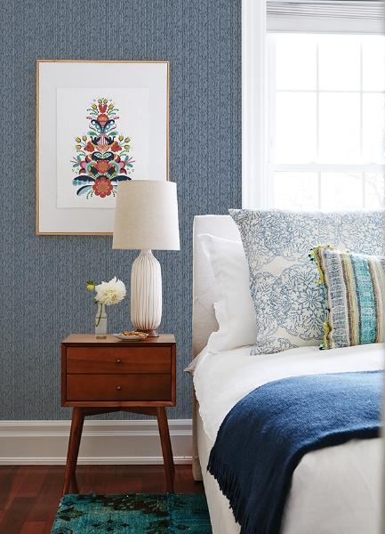 A Street Prints Mackintosh Indigo Textural Wallpaper