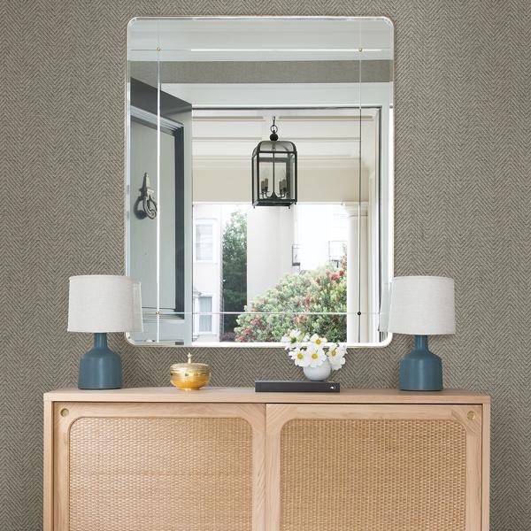 A Street Prints Madoka Dark Grey Paper Weave Grasscloth Wallpaper