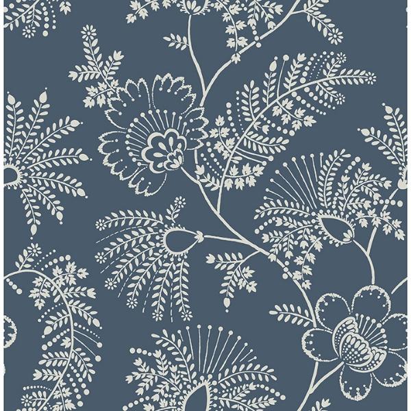 a street prints Maeve Dark Blue Jacobean Trail Wallpaper