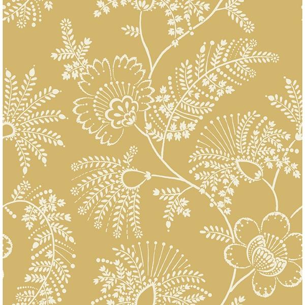 a street prints Maeve Mustard Jacobean Trail Wallpaper