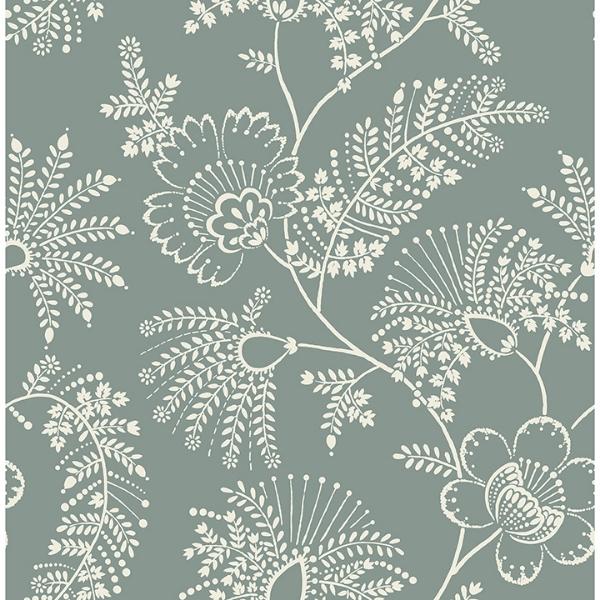 a street prints Maeve Sea Green Jacobean Trail Wallpaper