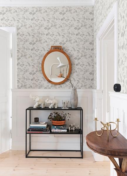 A Street Prints Magdalena Light Grey Dandelion Wallpaper