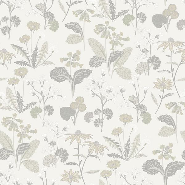 a street prints Magdalena Light Grey Dandelion Wallpaper