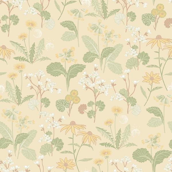 a street prints Magdalena Light Yellow Dandelion Wallpaper
