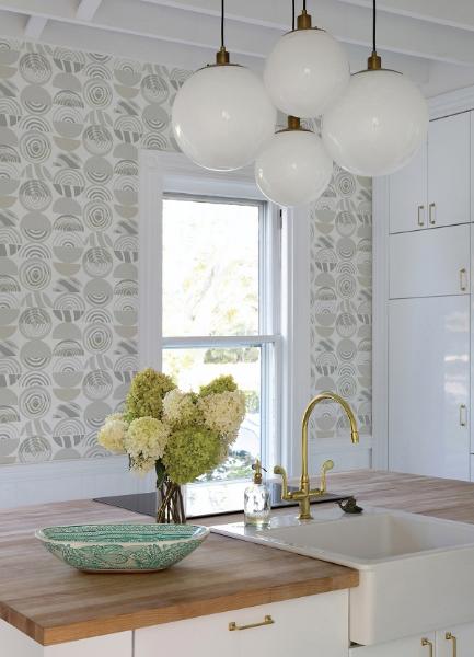 A Street Prints Mahe Light Grey Mod Geometric Wallpaper