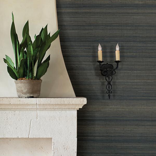 A Street Prints Mai Indigo Abaca Grasscloth Wallpaper