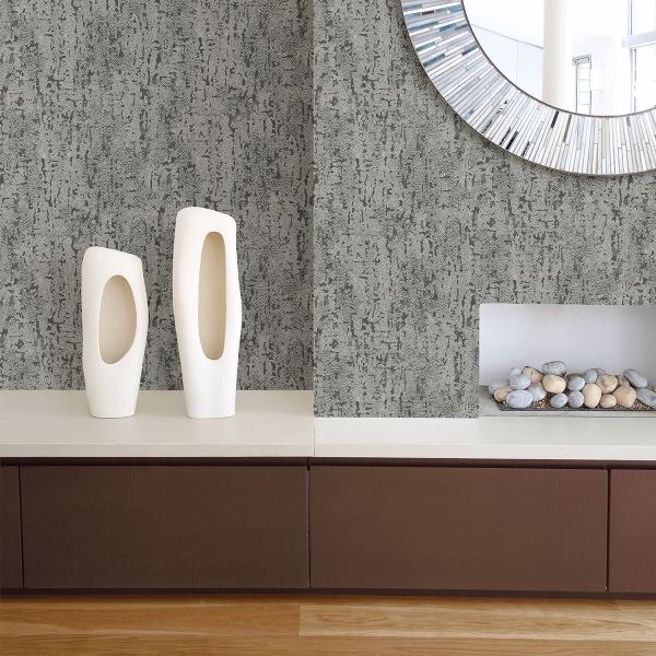 A Street Prints Malawi Dark Grey Leather Texture Wallpaper