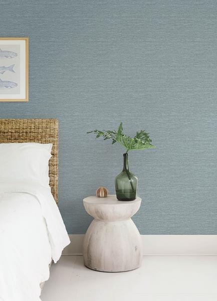 A Street Prints Malin Denim Faux Grasscloth Wallpaper