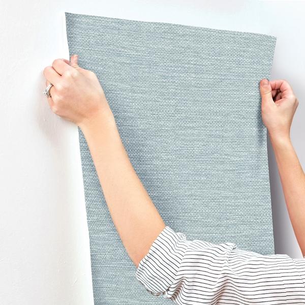 A Street Prints Malin Denim Faux Grasscloth Wallpaper