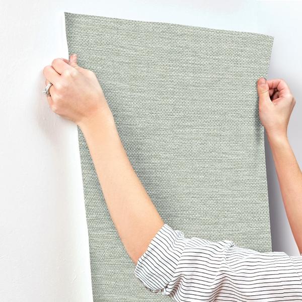 A Street Prints Malin Seafoam Faux Grasscloth Wallpaper
