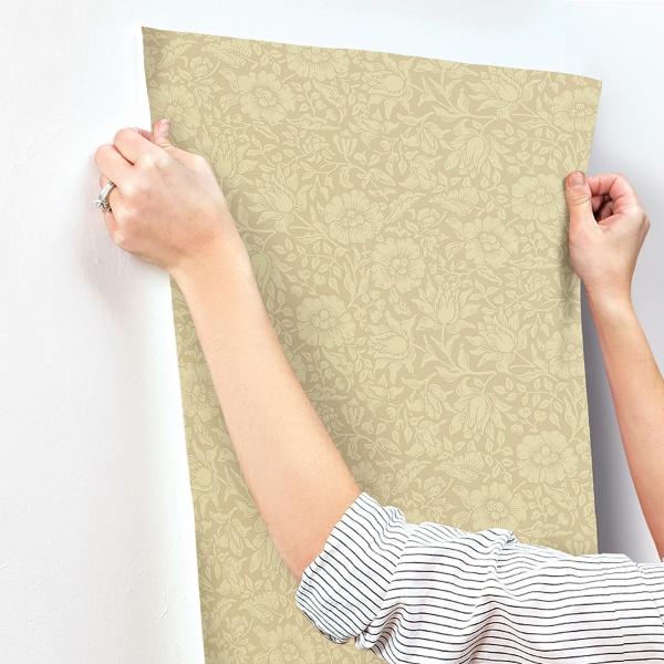 A Street Prints Mallow Butter Floral Vine Wallpaper