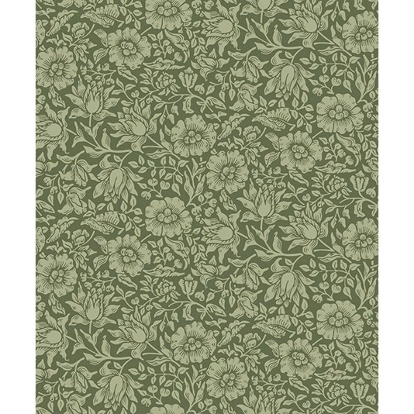 a street prints Mallow Dark Green Floral Vine Wallpaper