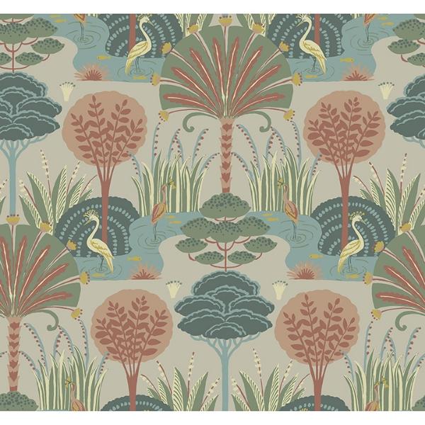 a street prints Mandeville Pastel Tropical Paradise Wallpaper by Scott Living