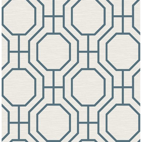 a street prints Manor Blue Geometric Trellis Wallpaper