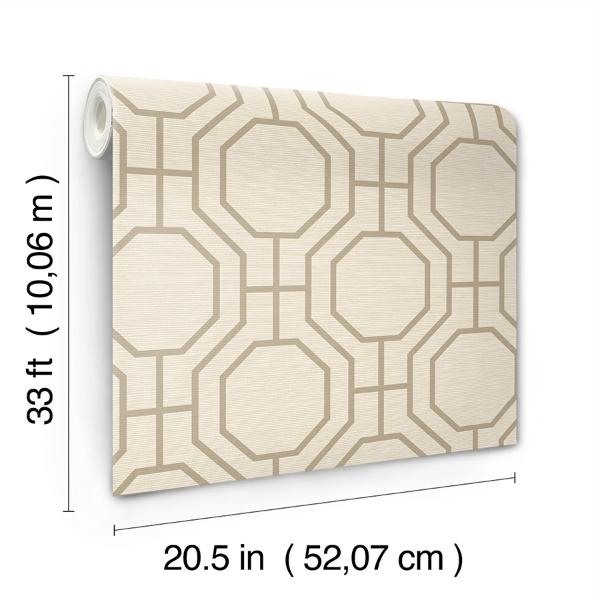 A Street Prints Manor Taupe Geometric Trellis Wallpaper