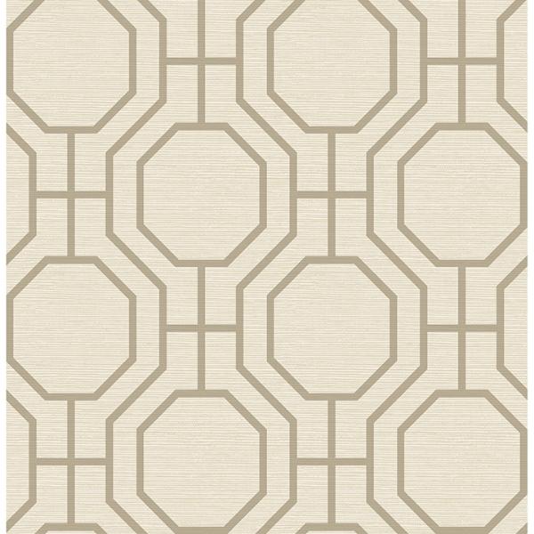 a street prints Manor Taupe Geometric Trellis Wallpaper