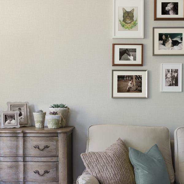 A Street Prints Marblehead Bone Crosshatched Grasscloth Wallpaper