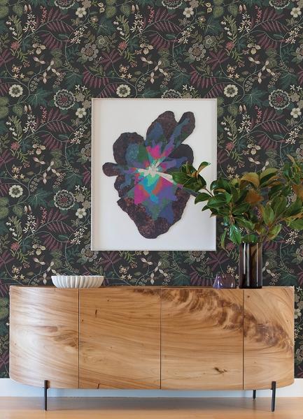 A Street Prints Marilyn Black Floral Trail Wallpaper By Scott Living