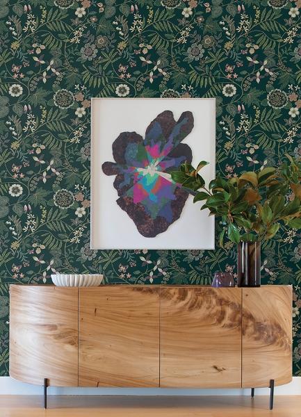 A Street Prints Marilyn Green Floral Trail Wallpaper By Scott Living