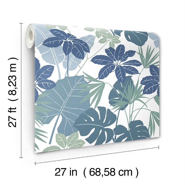 A Street Prints Medellin Blue Rainforest Floor Wallpaper