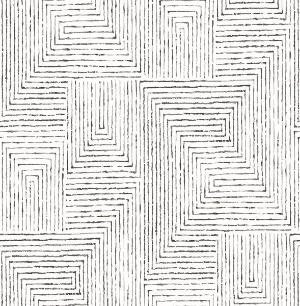 a street prints Merritt Black Geometric Wallpaper- Scott Living