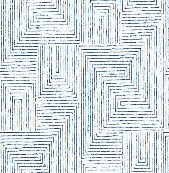 a street prints Merritt Indigo Geometric Wallpaper- Scott Living
