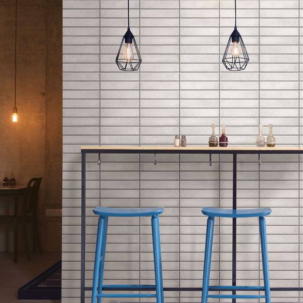 A Street Prints Midcentury Light Grey Modern Bricks Wallpaper