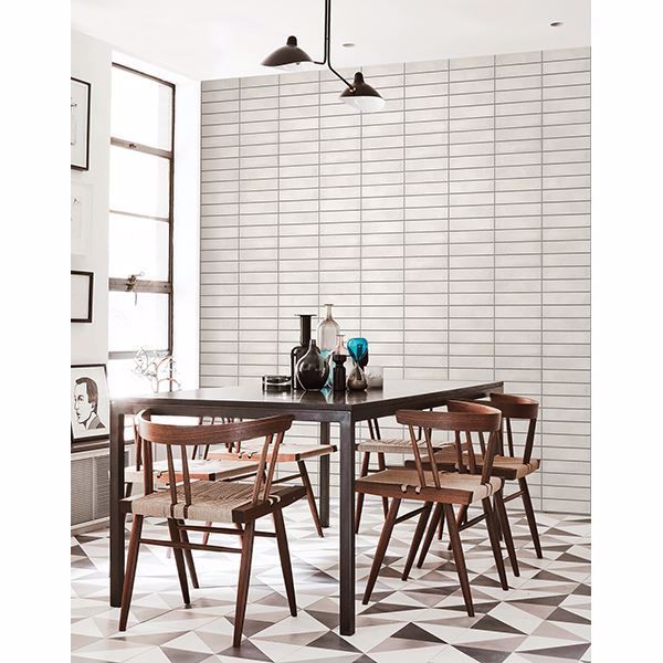 A Street Prints Midcentury Modern White Brick Wallpaper