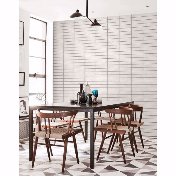 A Street Prints Midcentury White Modern Bricks Wallpaper