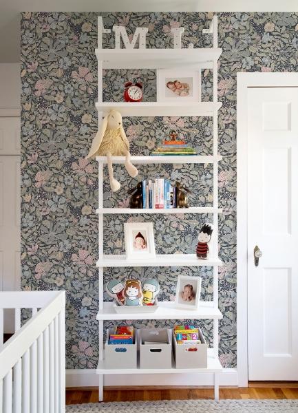 A Street Prints Midsommar Dark Blue Floral Medley Wallpaper