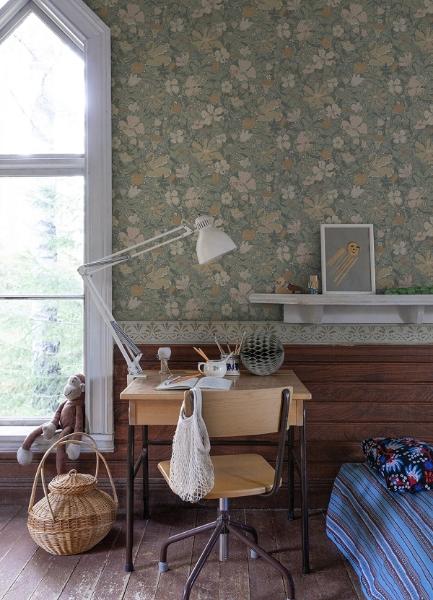 A Street Prints Midsommar Grey Floral Medley Wallpaper