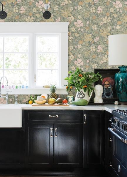 A Street Prints Midsommar Grey Floral Medley Wallpaper