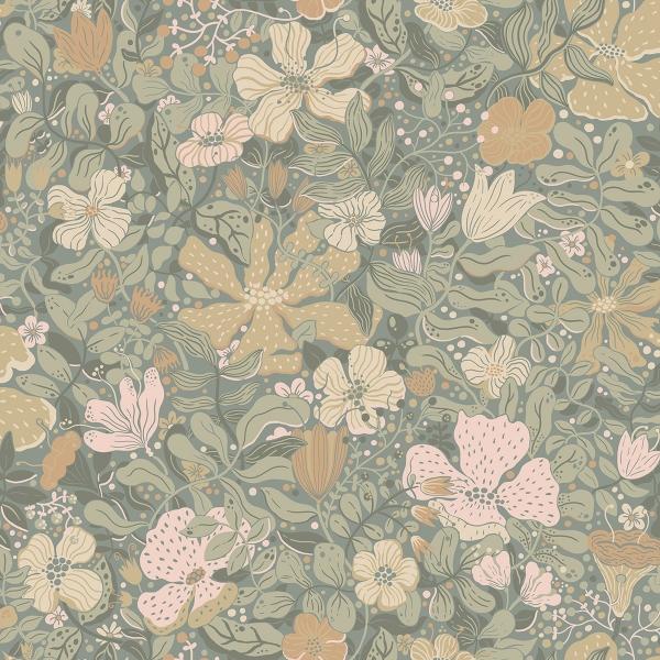 a street prints Midsommar Grey Floral Medley Wallpaper