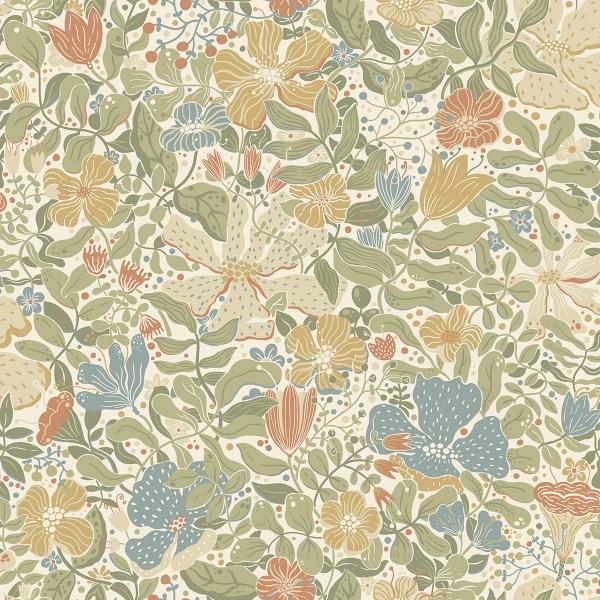 a street prints Midsommar Light Green Floral Medley Wallpaper