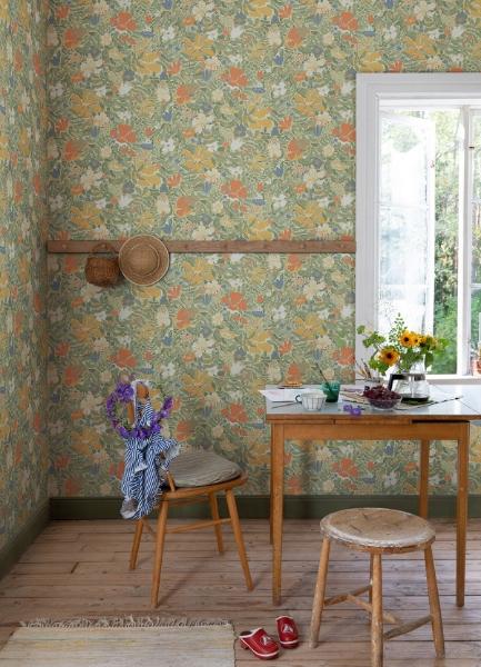 A Street Prints Midsommar Sage Floral Medley Wallpaper