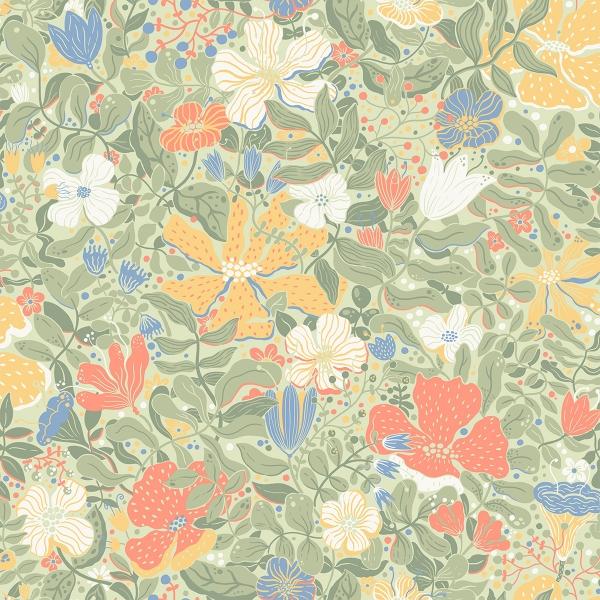 a street prints Midsommar Sage Floral Medley Wallpaper